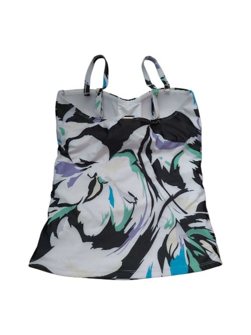 RELLECIGA Floral Tankini Top Medium Removable/Adjustable Straps Built-in Bra - Picture 2 of 6